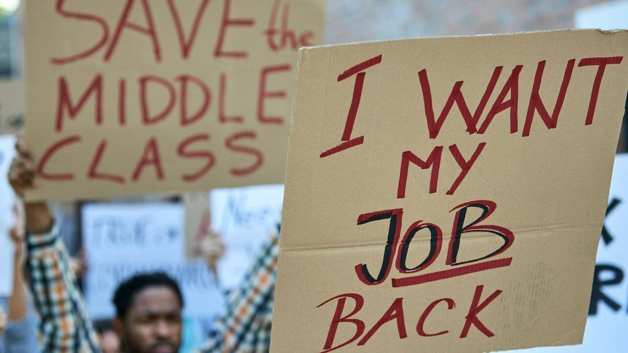 Protestors with signs